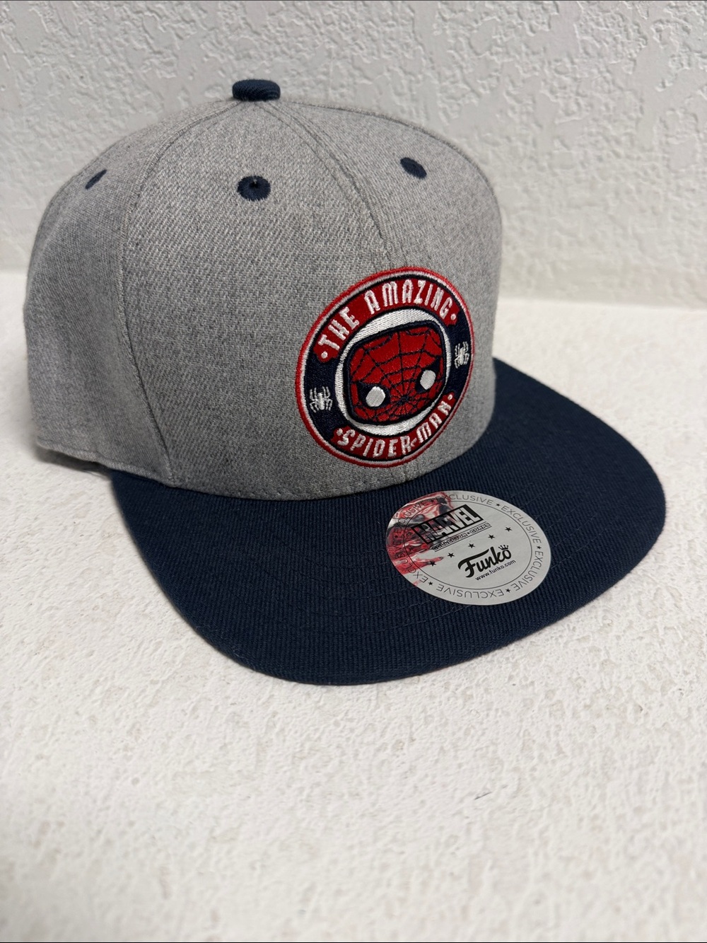 Funko Grey & Navy Spider-Man Patch Cap trucker men’s NWT